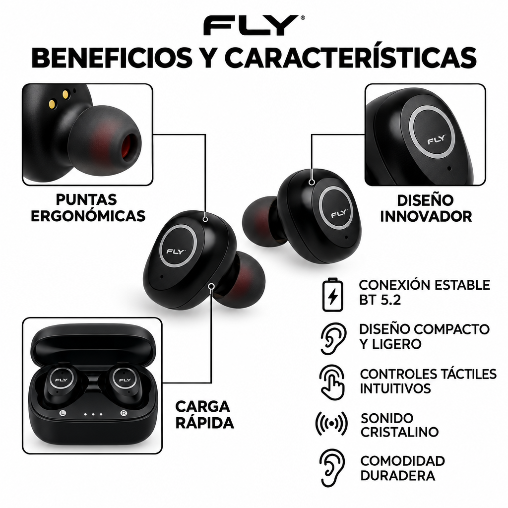FLY Earbuds - Beneficios 1